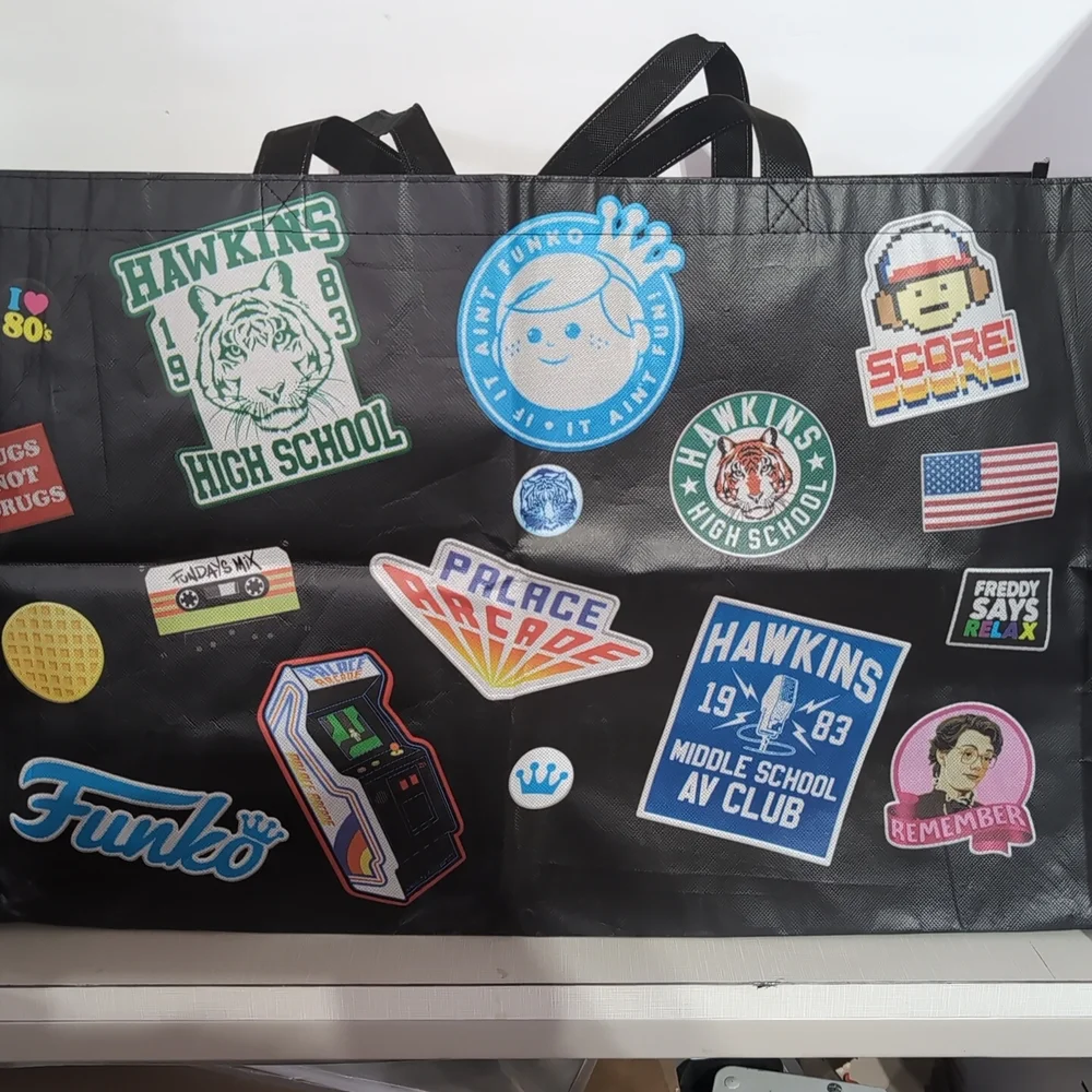 Funko Fundays Retro Arcade Tote Bag – Large 24x15x9 – Black/Blue - Picture 2 of 14